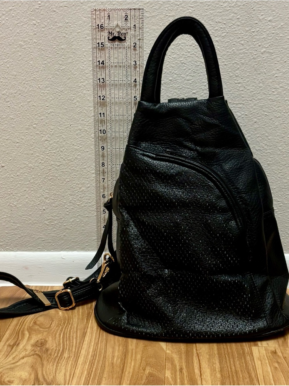 Black Women's Leather Backpack Purse